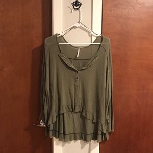 green hi to low free people top